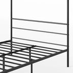Base Letto in Metallo con Rete a Baldacchino Seguro Nera - Zinus