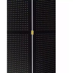 Separatore per ambienti a 4 pannelli, paravento pieghevole con inserto in pannello forato, altezza 71 pollici