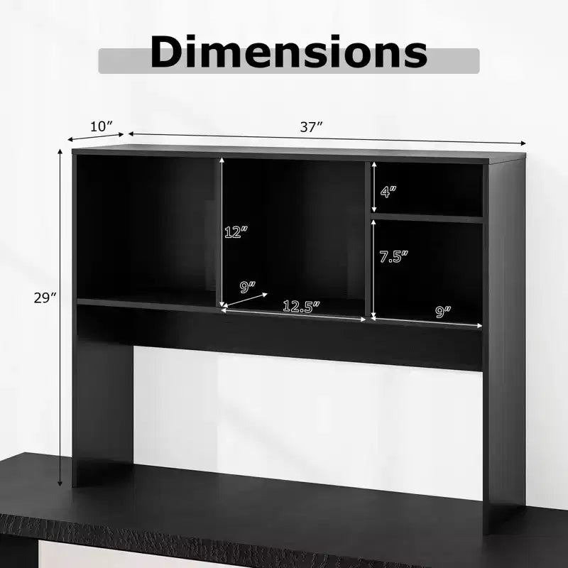 Libreria organizer da scrivania Costway con 4 scomparti, ripiano da appoggio, naturale/bianco