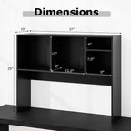 Libreria organizer da scrivania Costway con 4 scomparti, ripiano da appoggio, naturale/bianco