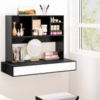 Libreria organizer da scrivania Costway con 4 scomparti, ripiano da appoggio, naturale/bianco