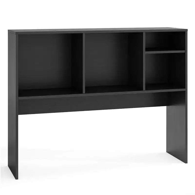 Libreria organizer da scrivania Costway con 4 scomparti, ripiano da appoggio, naturale/bianco