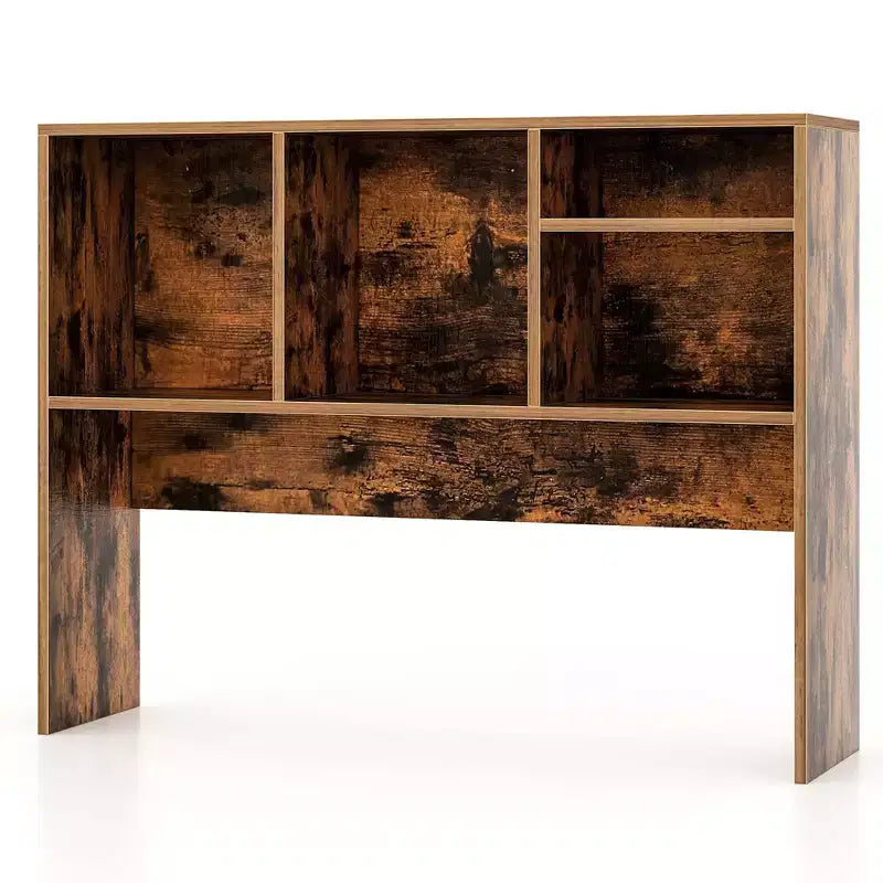 Libreria organizer da scrivania Costway con 4 scomparti, ripiano da appoggio, naturale/bianco