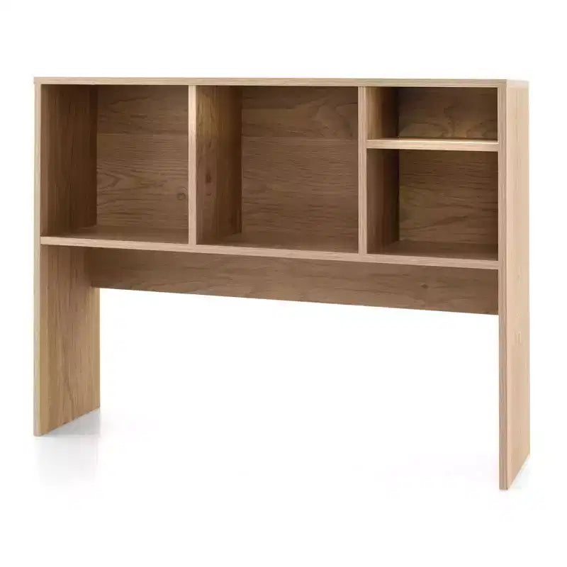 Libreria organizer da scrivania Costway con 4 scomparti, ripiano da appoggio, naturale/bianco