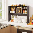 Libreria organizer da scrivania Costway con 4 scomparti, ripiano da appoggio, naturale/bianco