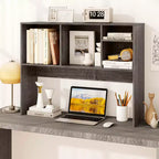 Libreria organizer da scrivania Costway con 4 scomparti, ripiano da appoggio, naturale/bianco