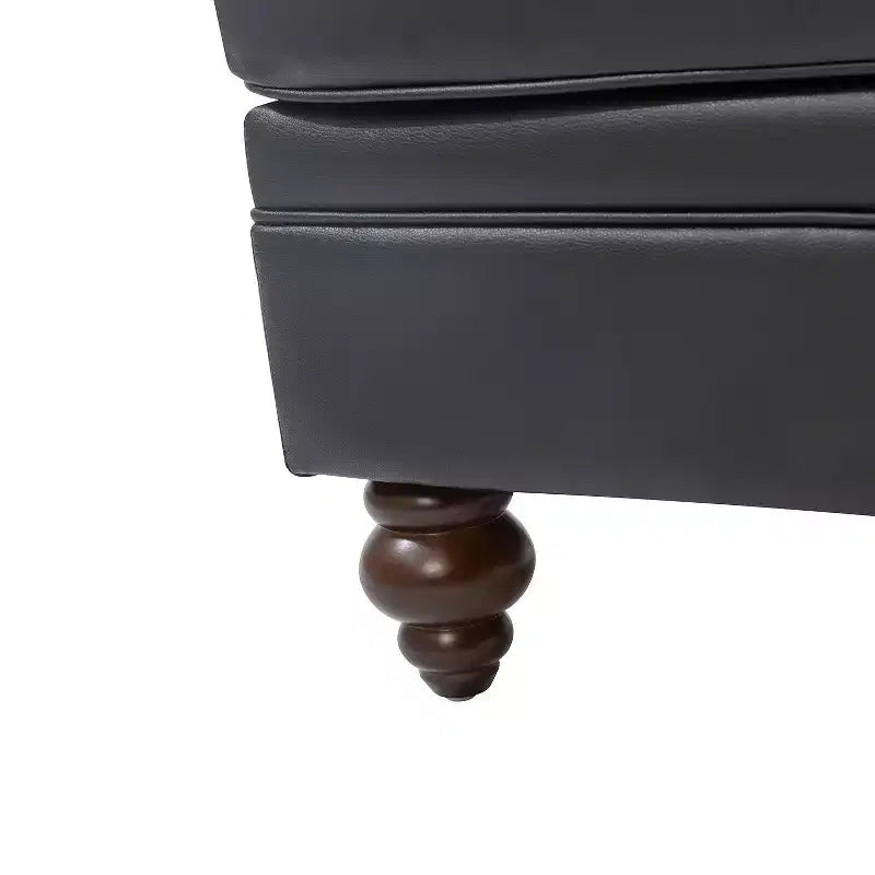 Pouf da salotto contemporaneo Benito 26,5" in vera pelle | ART OF LIVING DESIGNS