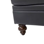 Pouf da salotto contemporaneo Benito 26,5" in vera pelle | ART OF LIVING DESIGNS