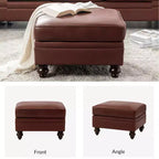 Pouf da salotto contemporaneo Benito 26,5" in vera pelle | ART OF LIVING DESIGNS