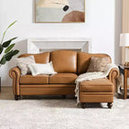 Pouf da salotto contemporaneo Benito 26,5" in vera pelle | ART OF LIVING DESIGNS