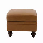 Pouf da salotto contemporaneo Benito 26,5" in vera pelle | ART OF LIVING DESIGNS