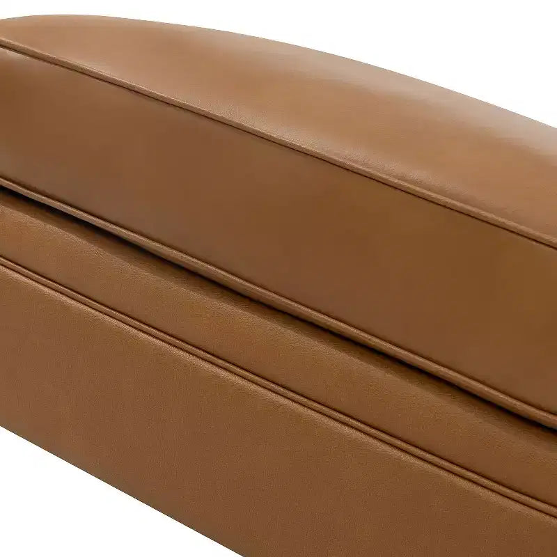 Pouf da salotto contemporaneo Benito 26,5" in vera pelle | ART OF LIVING DESIGNS