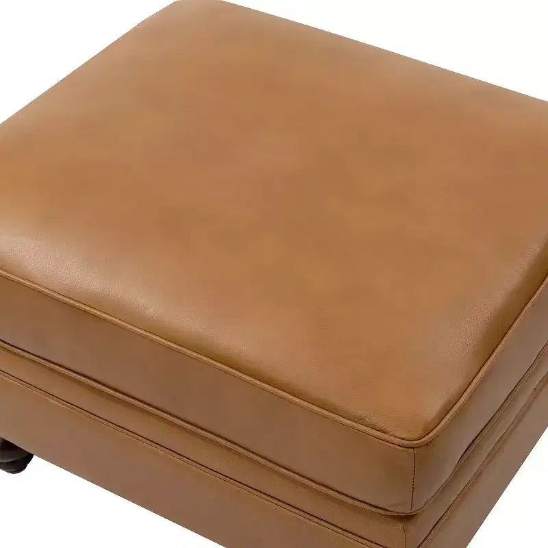 Pouf da salotto contemporaneo Benito 26,5" in vera pelle | ART OF LIVING DESIGNS