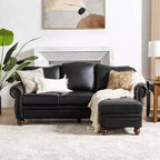 Pouf da salotto contemporaneo Benito 26,5" in vera pelle | ART OF LIVING DESIGNS