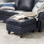 Pouf da salotto contemporaneo Benito 26,5" in vera pelle | ART OF LIVING DESIGNS