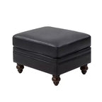Pouf da salotto contemporaneo Benito 26,5" in vera pelle | ART OF LIVING DESIGNS