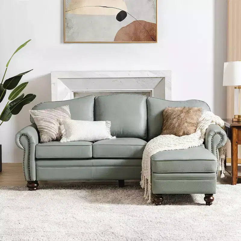 Pouf da salotto contemporaneo Benito 26,5" in vera pelle | ART OF LIVING DESIGNS