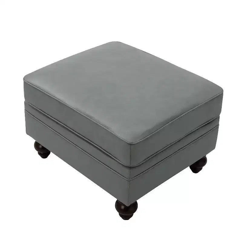Pouf da salotto contemporaneo Benito 26,5" in vera pelle | ART OF LIVING DESIGNS