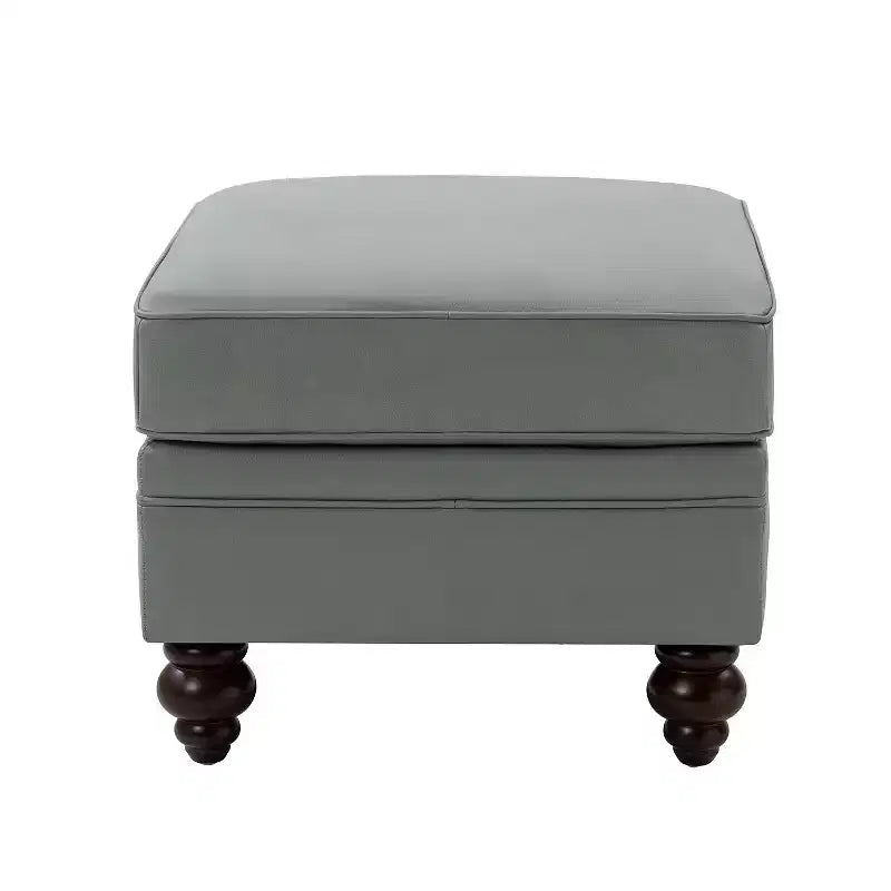 Pouf da salotto contemporaneo Benito 26,5" in vera pelle | ART OF LIVING DESIGNS