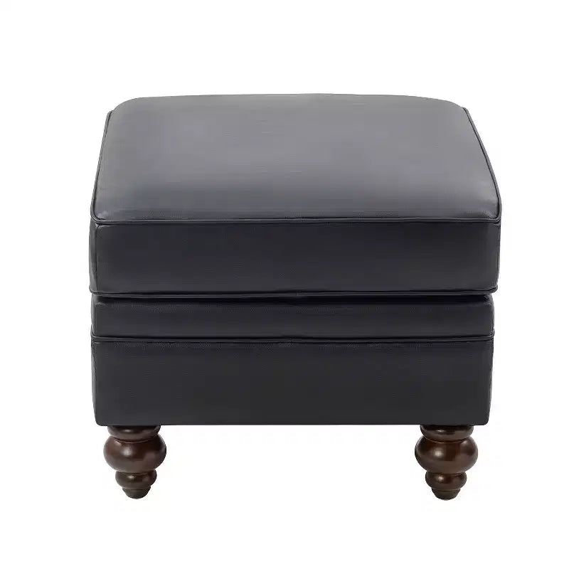 Pouf da salotto contemporaneo Benito 26,5" in vera pelle | ART OF LIVING DESIGNS