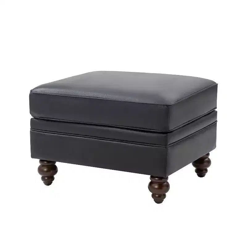Benito 26.5 Wide Contemporary Genuine Leather Ottoman for Living Room| ART OF LIVING DESIGNS
