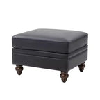 Benito 26.5 Wide Contemporary Genuine Leather Ottoman for Living Room| ART OF LIVING DESIGNS