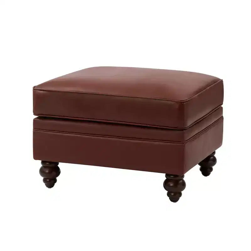 Pouf da salotto contemporaneo Benito 26,5" in vera pelle | ART OF LIVING DESIGNS