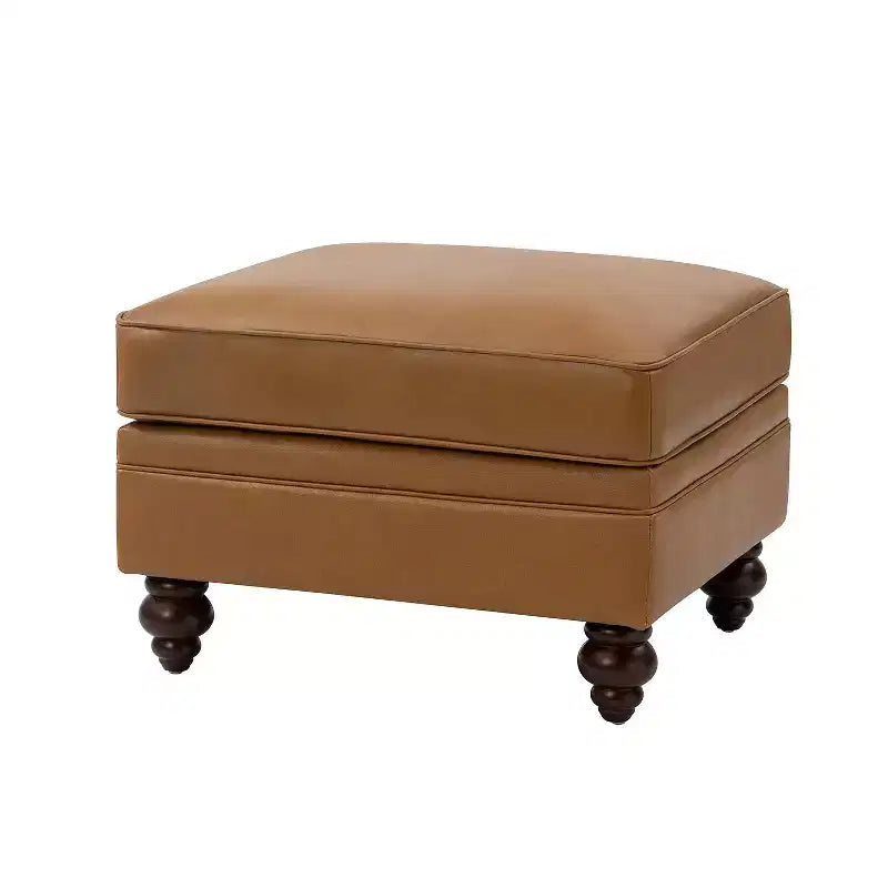 Pouf da salotto contemporaneo Benito 26,5" in vera pelle | ART OF LIVING DESIGNS