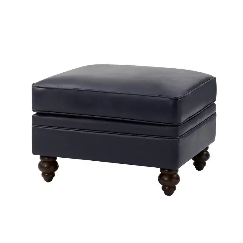 Pouf da salotto contemporaneo Benito 26,5" in vera pelle | ART OF LIVING DESIGNS