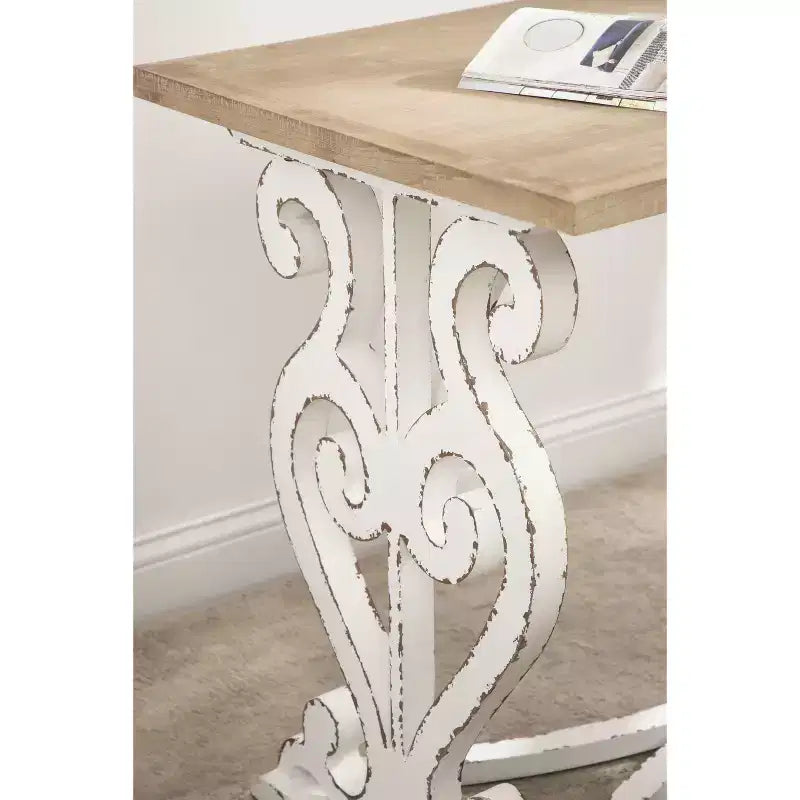 Kate e Laurel Wyldwood Scrivania Rettangolare in Legno, 46x24x30, Marrone Rustico