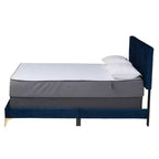 Letto a pannello Abberton moderno e contemporaneo in velluto e metallo