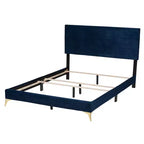 Letto a pannello Abberton moderno e contemporaneo in velluto e metallo