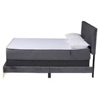 Letto a pannello Abberton moderno e contemporaneo in velluto e metallo