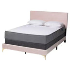 Letto a pannello Abberton moderno e contemporaneo in velluto e metallo