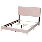 Letto a pannello Abberton moderno e contemporaneo in velluto e metallo
