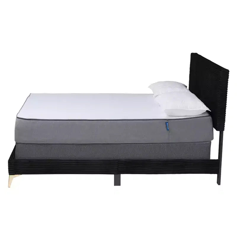 Letto a pannello Abberton moderno e contemporaneo in velluto e metallo