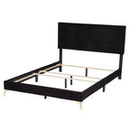 Letto a pannello Abberton moderno e contemporaneo in velluto e metallo