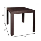Tavolo da pranzo quadrato da esterno da 31 pollici - Tavolo da bistrò moderno con design in tessuto resistente alle intemperie