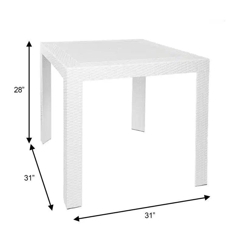 Tavolo da pranzo quadrato da esterno da 31 pollici - Tavolo da bistrò moderno con design in tessuto resistente alle intemperie