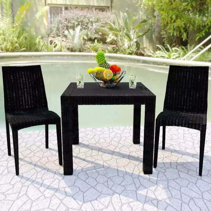 Tavolo da pranzo quadrato da esterno da 31 pollici - Tavolo da bistrò moderno con design in tessuto resistente alle intemperie