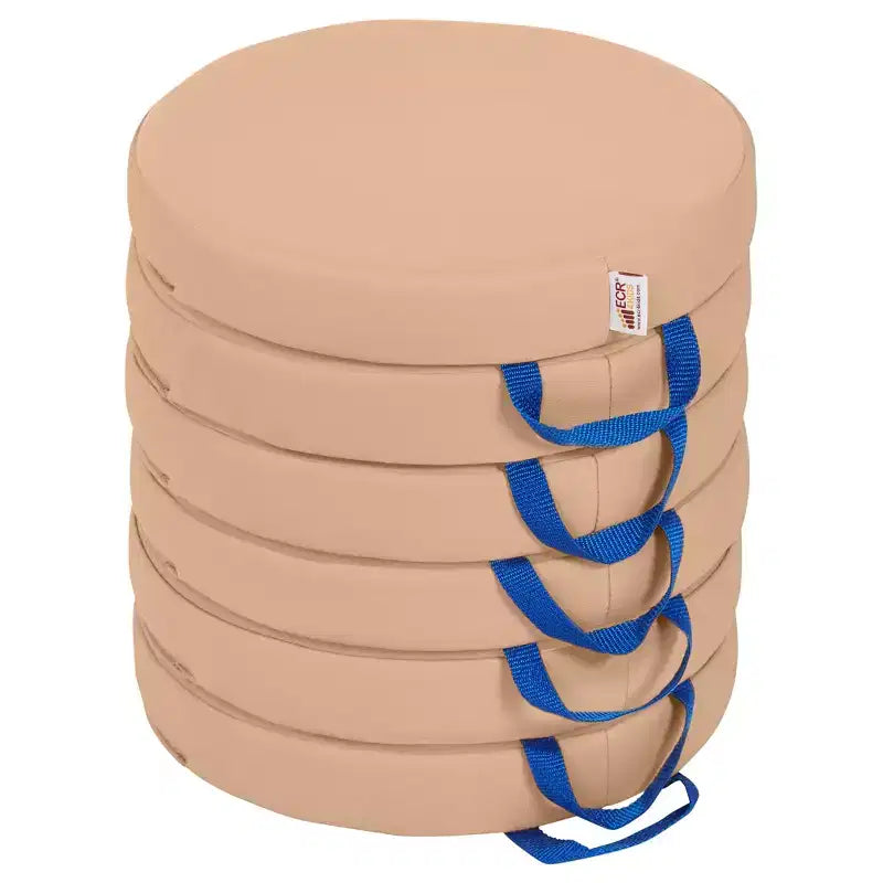 Cuscino da pavimento rotondo con maniglia, set da 6 pezzi