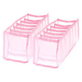 Unique Bargains Nylon Mesh 7 Grids Wardrobe Clothes Organizer Compartment Storage Box 2 Pcs