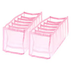 Unique Bargains Nylon Mesh 7 Grids Wardrobe Clothes Organizer Compartment Storage Box 2 Pcs
