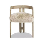 Jennifer Taylor Home Millwick 21 Low Back Genuine Fur Dining Chair, Natural Blonde Genuine Fur