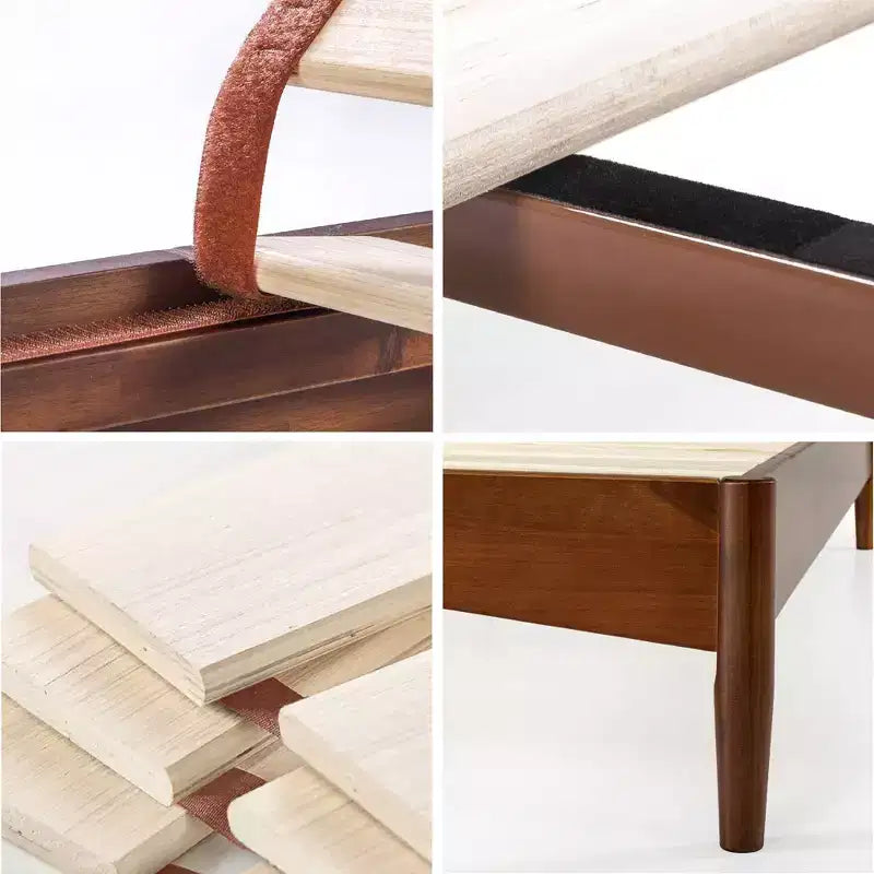 Struttura letto Linda Wood Platform Marrone