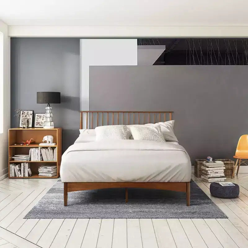 Struttura letto Linda Wood Platform Marrone