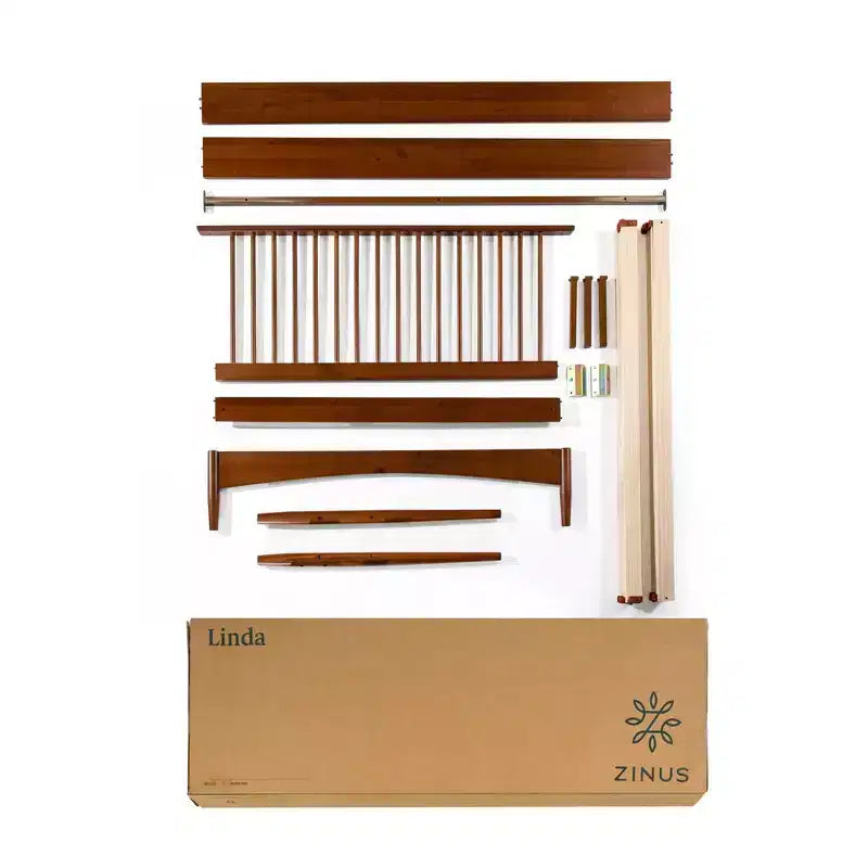 Struttura letto Linda Wood Platform Marrone