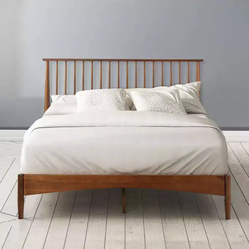 Struttura letto Linda Wood Platform Marrone